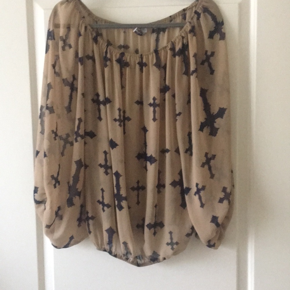 Yahada Cross Off the Shoulder Top